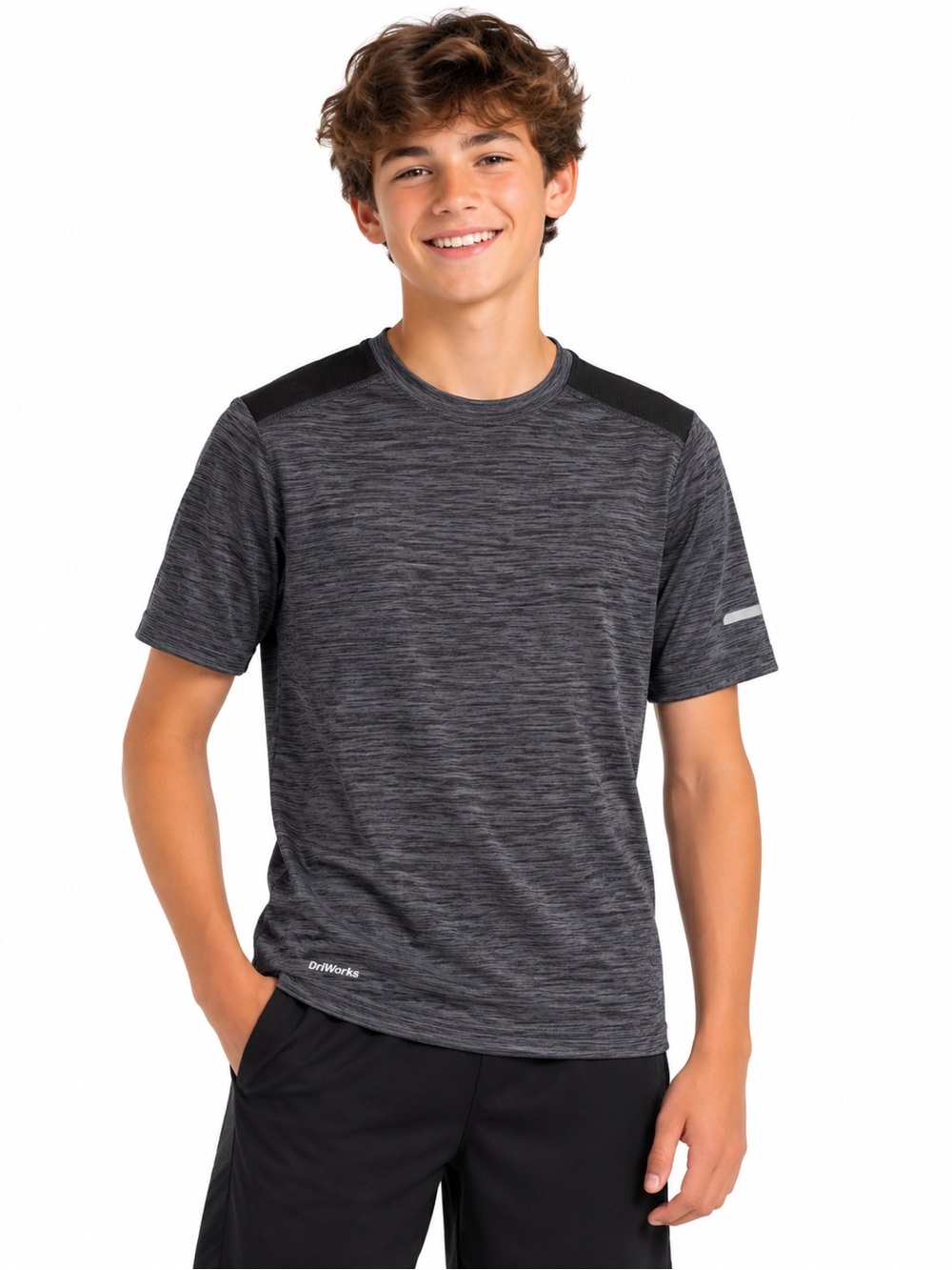 Boys DriFt Athletic Works Gray Performance Shirt XXL 18 Short Sleeve